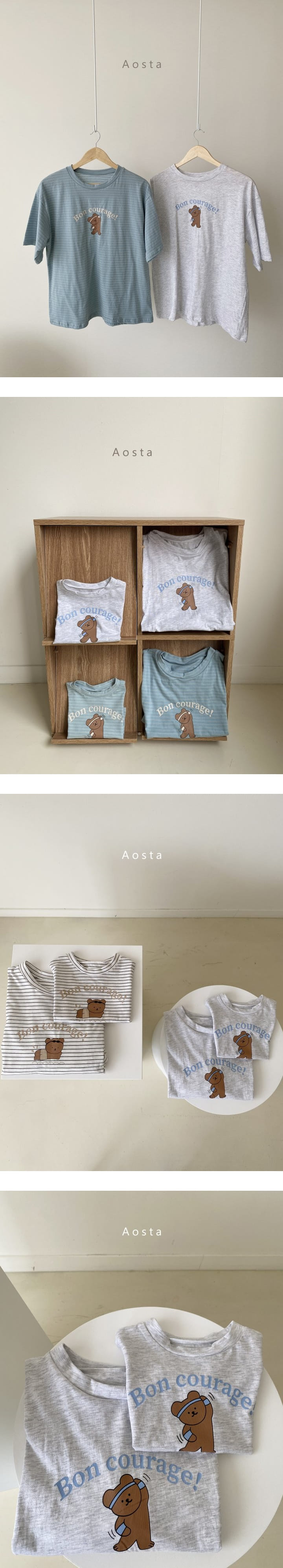 AOSTA - Korean Children Fashion - #Kfashion4kids - Mom Home Training Bear Tee