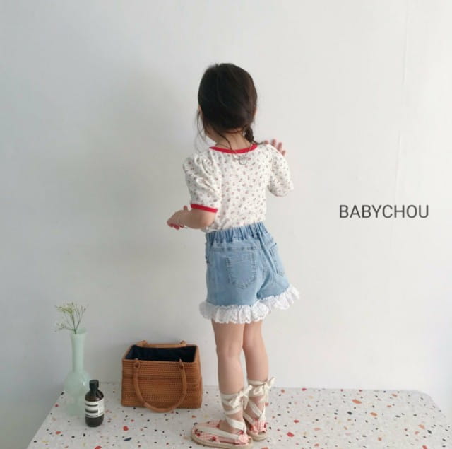 BABYCHOU - Korean Children Fashion - #Kfashion4kids - Lace Denim Shorts - 5