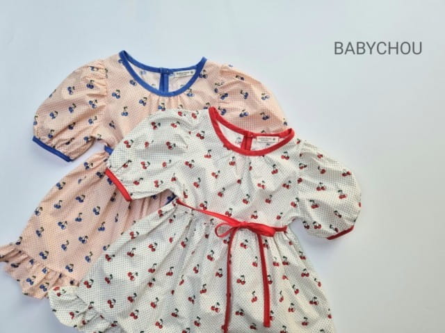 BABYCHOU - Korean Children Fashion - #Kfashion4kids - Cherry One-piece