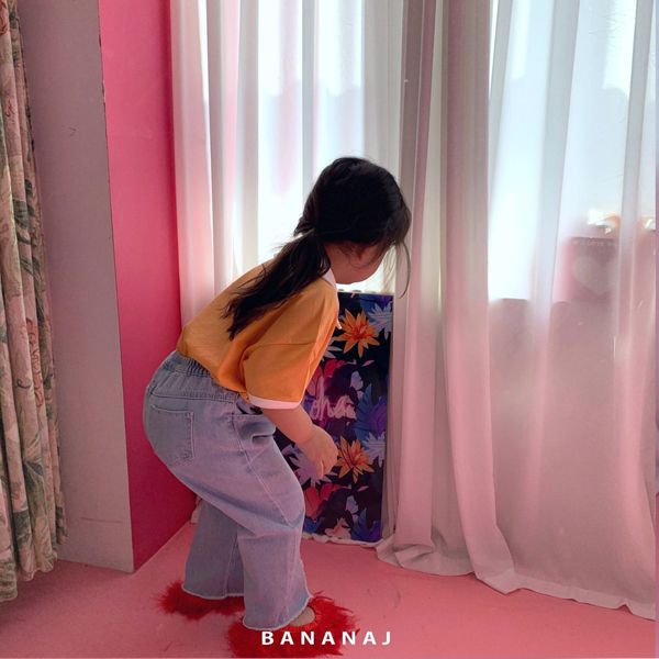 BANANA J - Korean Children Fashion - #Kfashion4kids - Peach Collar Tee - 12