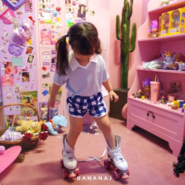 BANANA J - Korean Children Fashion - #Kfashion4kids - Peach Collar Tee - 7