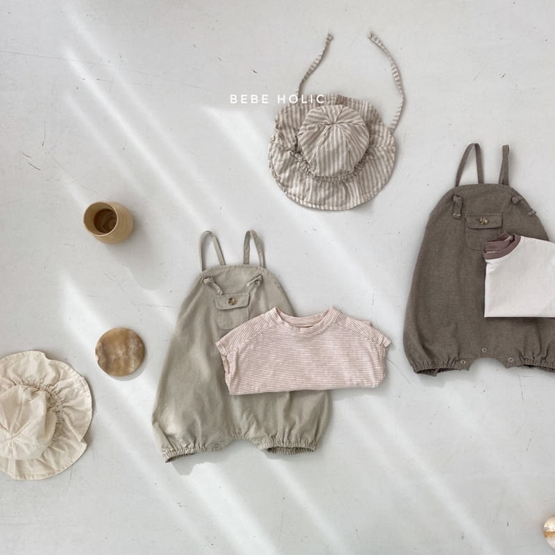 BEBE HOLIC - Korean Children Fashion - #Kfashion4kids - Pigment Dungarees Bodysuit - 6