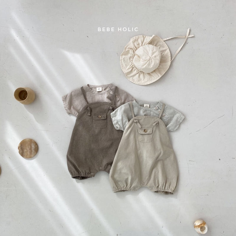 BEBE HOLIC - Korean Children Fashion - #Kfashion4kids - Pigment Dungarees Bodysuit - 8