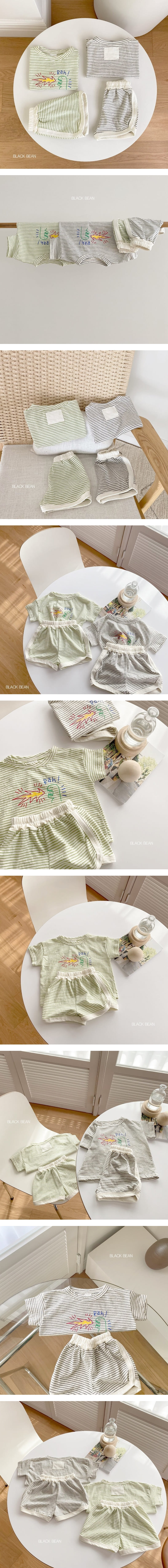 BLACK BEAN - Korean Children Fashion - #Kfashion4kids - Dino Top Bottom Set