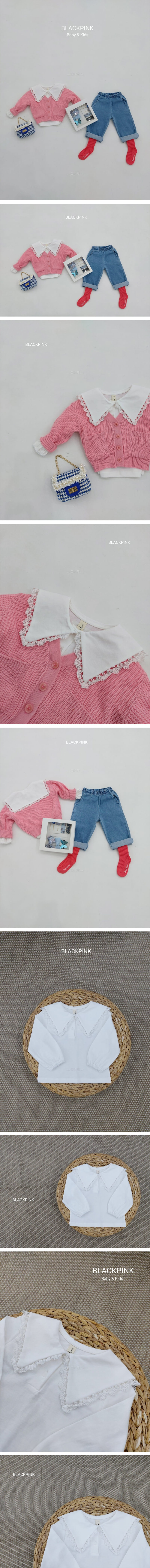 BLACK PINK - Korean Children Fashion - #Kfashion4kids - Sharp Collar Tee