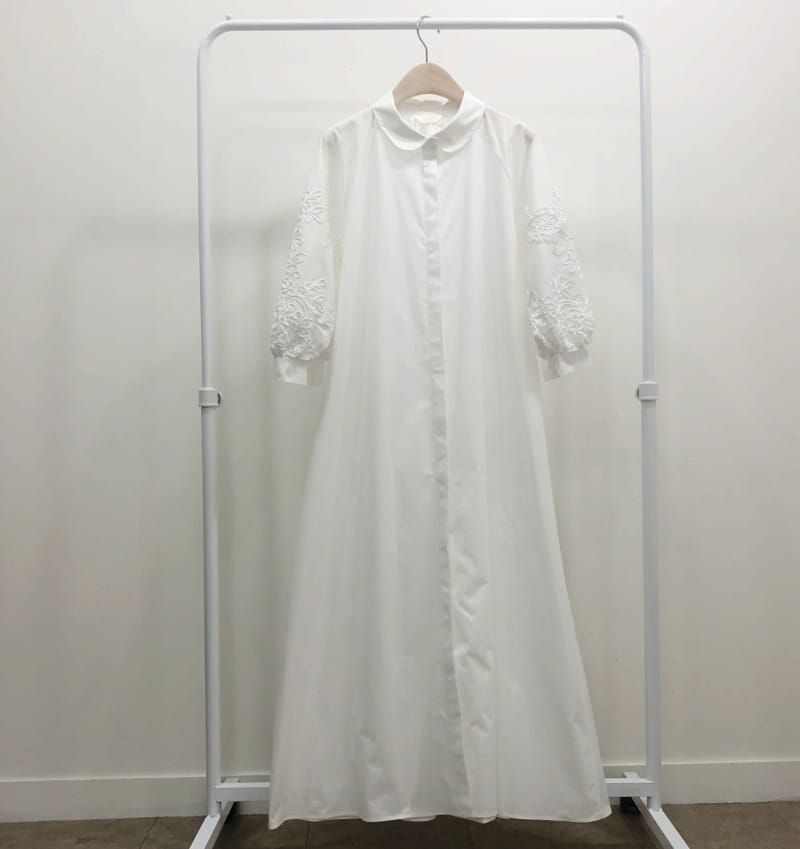 BLOOM - Korean Children Fashion - #Kfashion4kids - Embroidery Sleeve One-piece