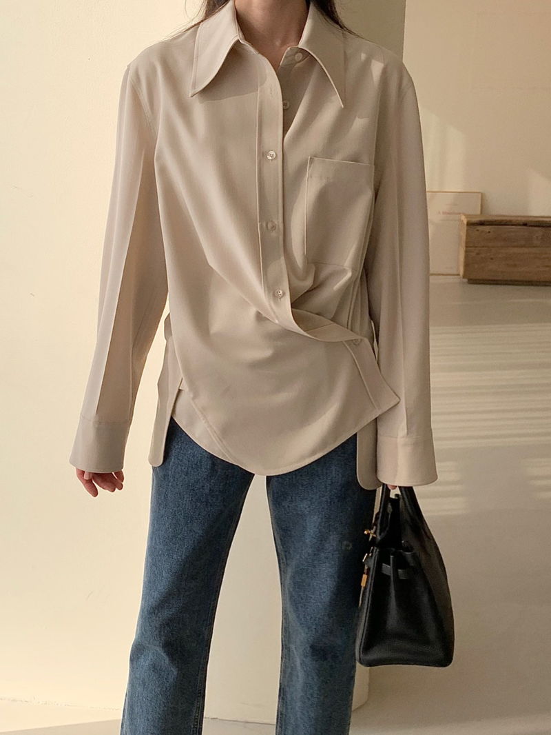 BOWEN - Korean Children Fashion - #Kfashion4kids - Drape Blouse