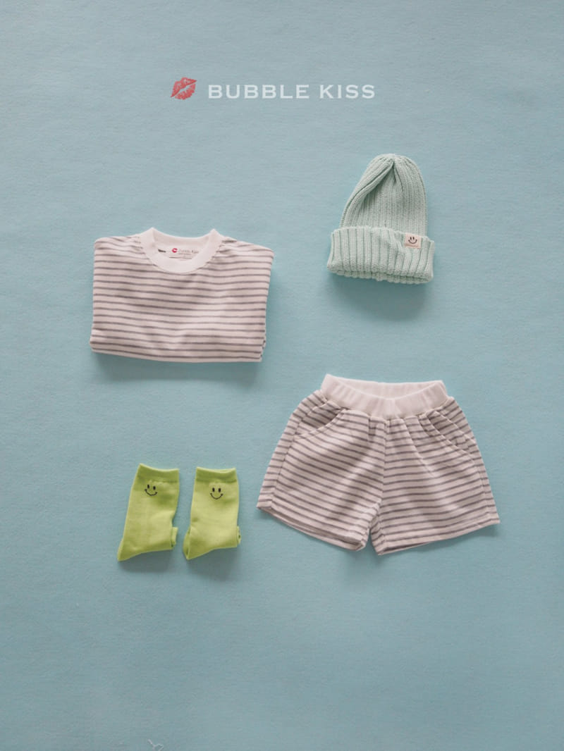 BUBBLE KISS - Korean Children Fashion - #Kfashion4kids - Spring Spring Stripes Top Bottom Set - 2