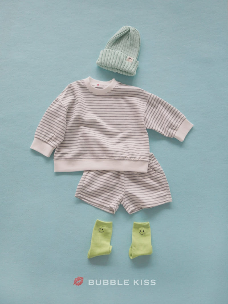BUBBLE KISS - Korean Children Fashion - #Kfashion4kids - Spring Spring Stripes Top Bottom Set - 3