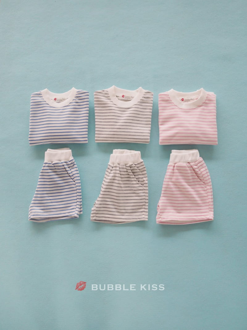 BUBBLE KISS - Korean Children Fashion - #Kfashion4kids - Spring Spring Stripes Top Bottom Set - 5