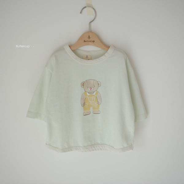 BUTTERCUP - Korean Children Fashion - #Kfashion4kids - Bear Tone Tone Binding Tee