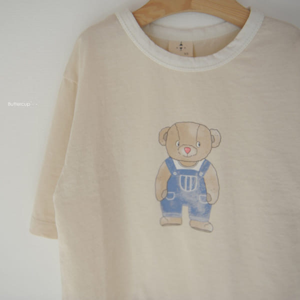 BUTTERCUP - Korean Children Fashion - #Kfashion4kids - Bear Tone Tone Binding Tee - 4