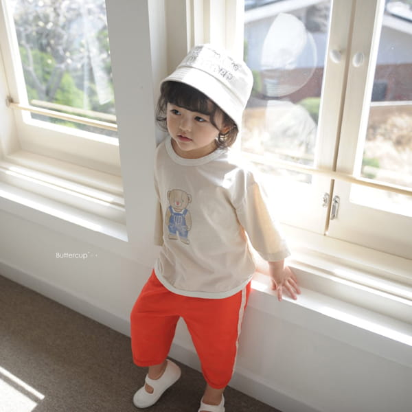 BUTTERCUP - Korean Children Fashion - #Kfashion4kids - Bear Tone Tone Binding Tee - 7