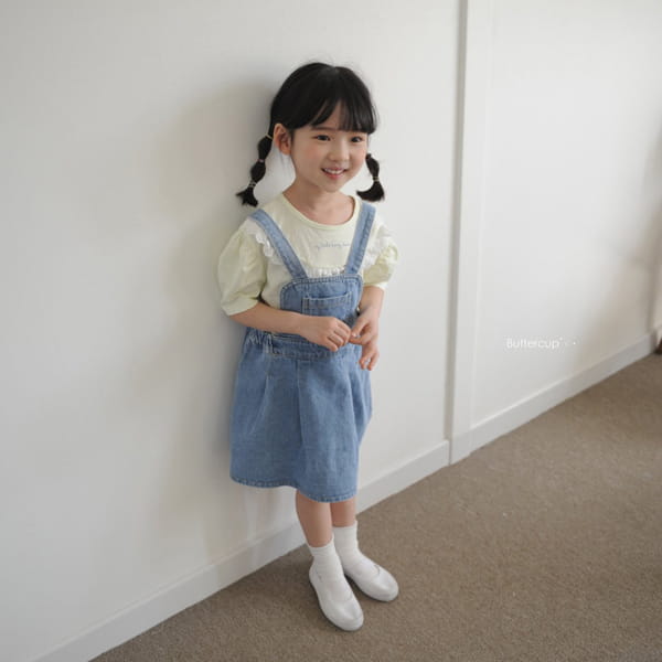 BUTTERCUP - Korean Children Fashion - #Kfashion4kids - Denim Dungarees Skirt - 3