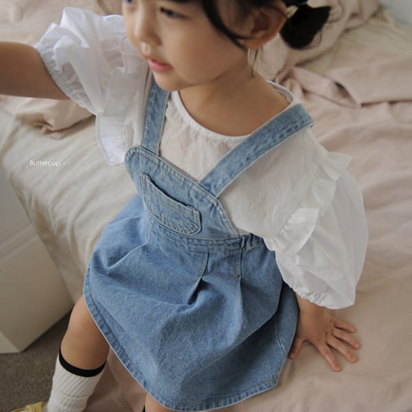 BUTTERCUP - Korean Children Fashion - #Kfashion4kids - Denim Dungarees Skirt - 5
