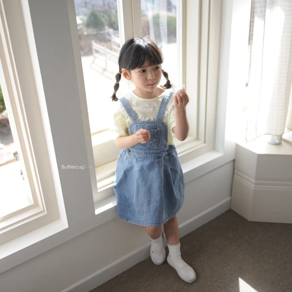 BUTTERCUP - Korean Children Fashion - #Kfashion4kids - Denim Dungarees Skirt - 6