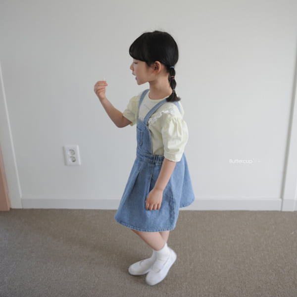 BUTTERCUP - Korean Children Fashion - #Kfashion4kids - Denim Dungarees Skirt - 7