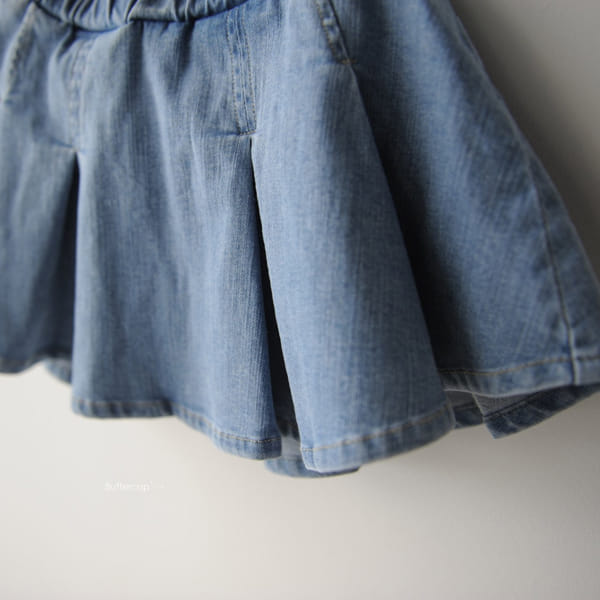 BUTTERCUP - Korean Children Fashion - #Kfashion4kids - Inverted Pleats Denim Skirt Leggings - 9