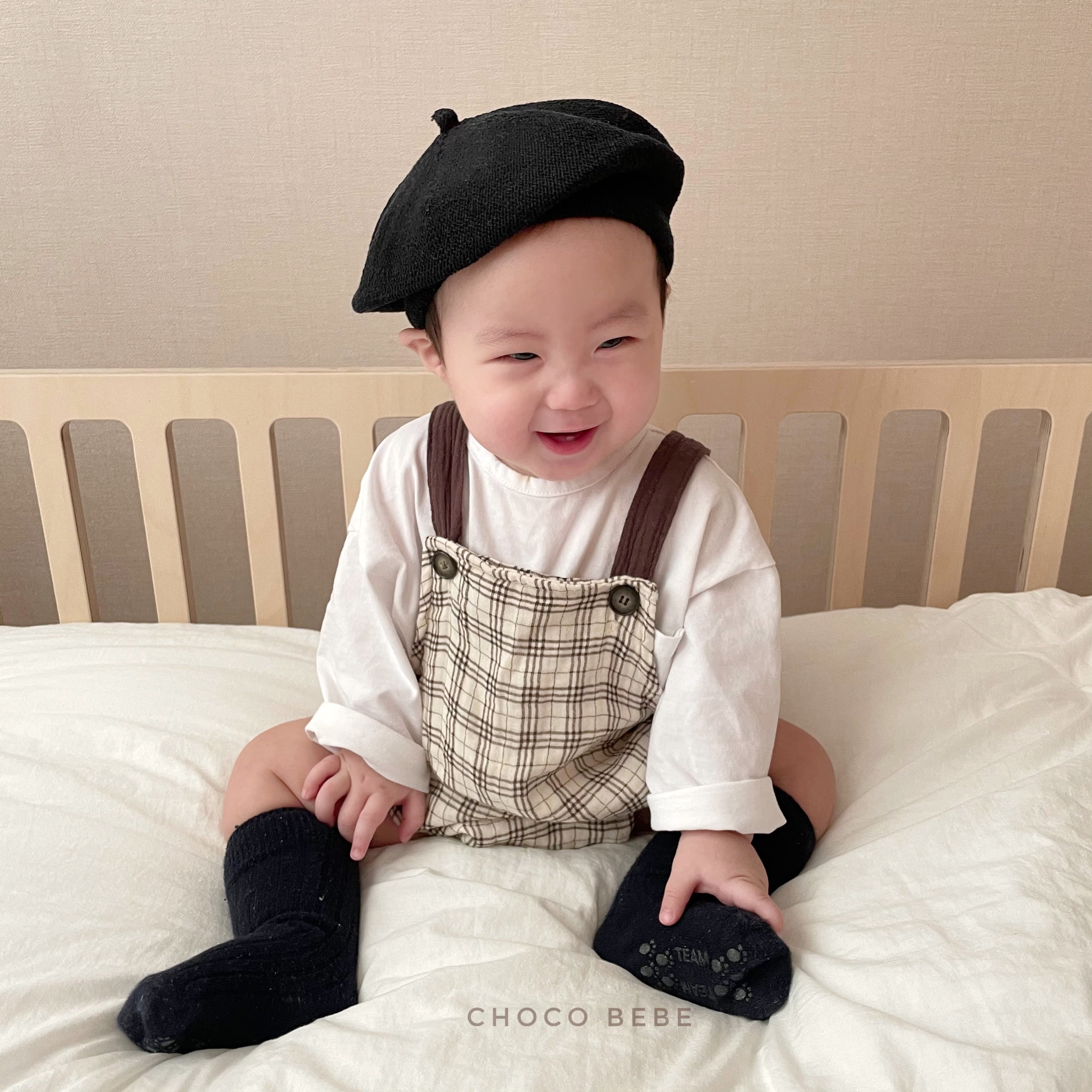 CHOCO BEBE - Korean Children Fashion - #Kfashion4kids - Check Dungarees Bodysuit Pants - 5