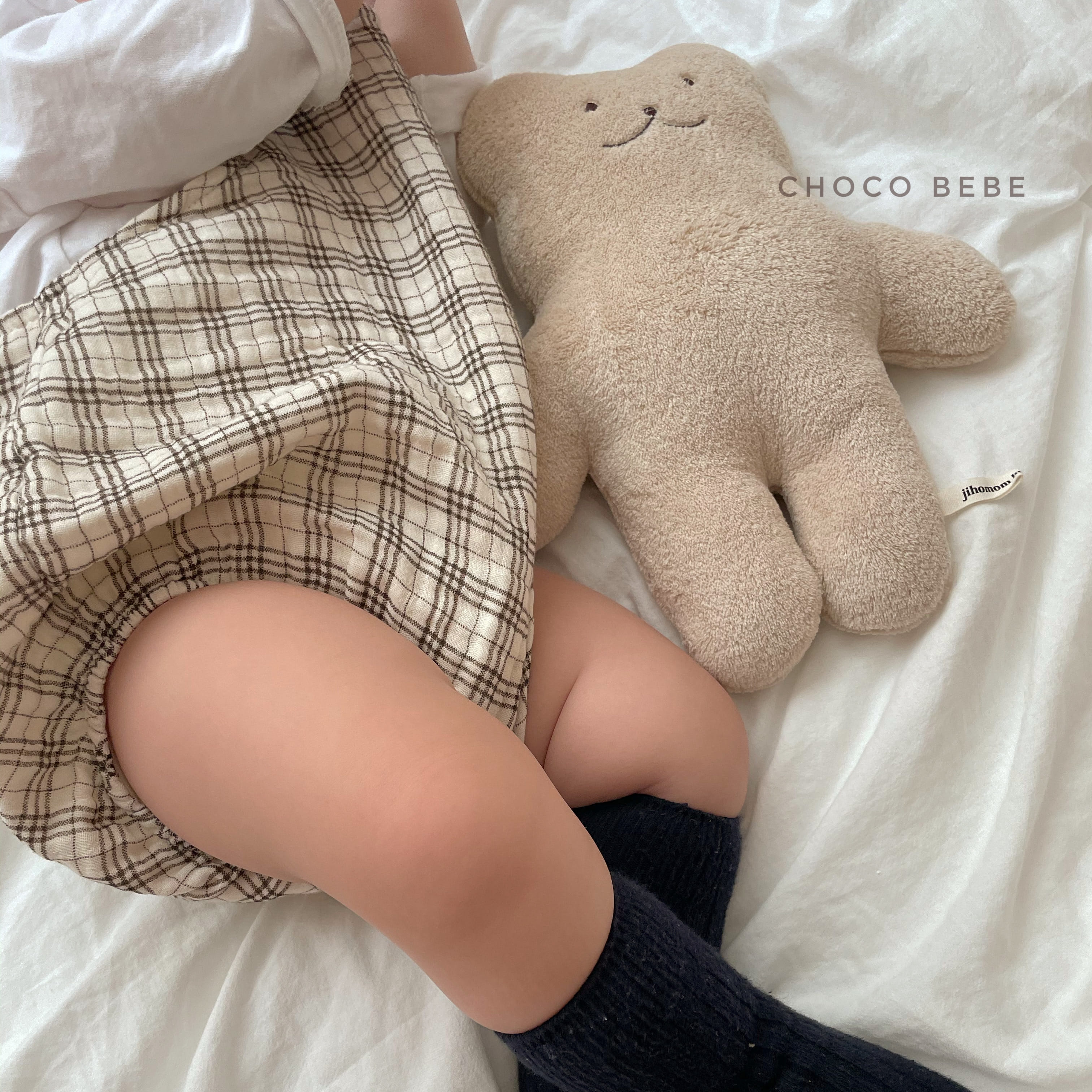 CHOCO BEBE - Korean Children Fashion - #Kfashion4kids - Check Dungarees Bodysuit Pants - 6