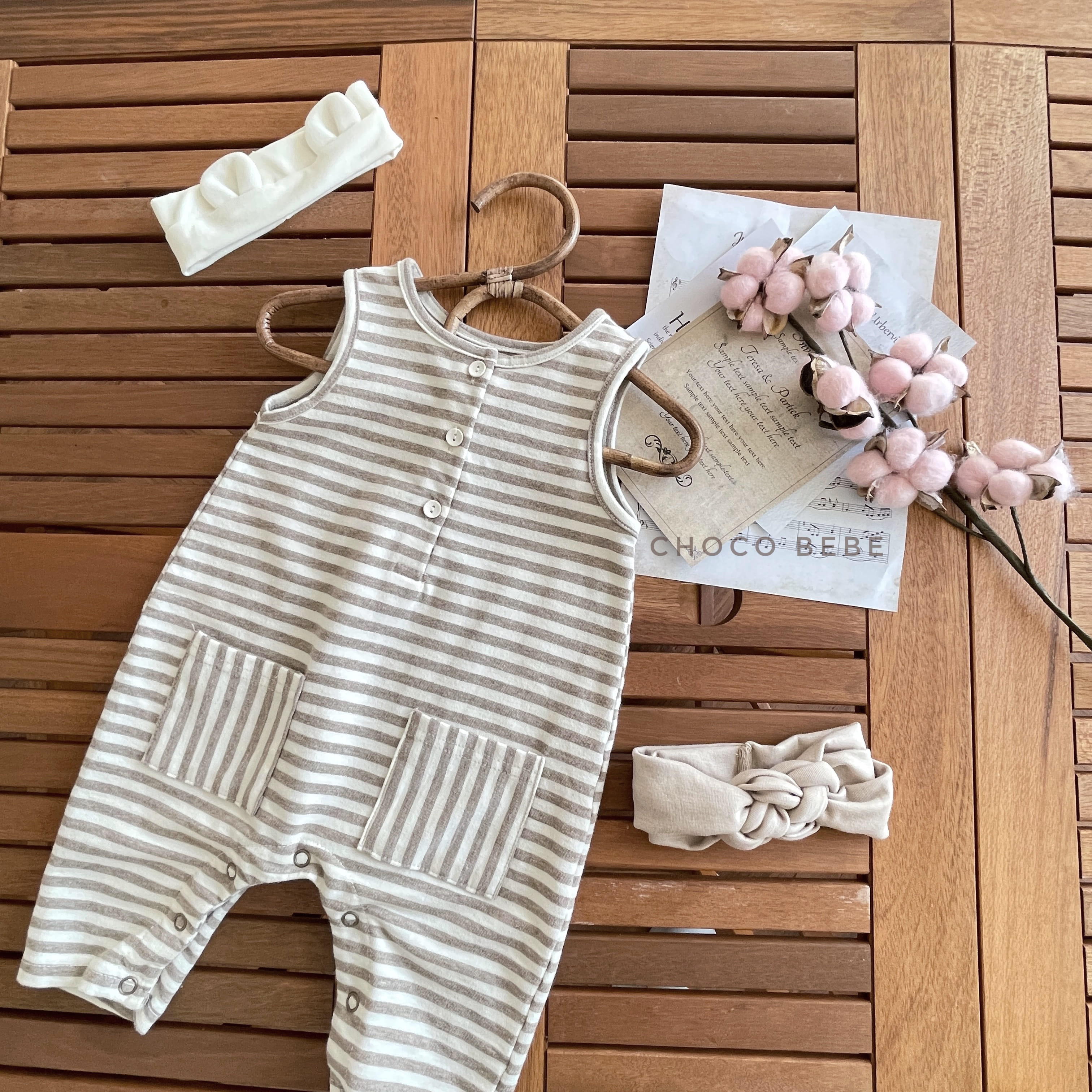 CHOCO BEBE - Korean Children Fashion - #Kfashion4kids - Stripes Sleeveless Bodysuit