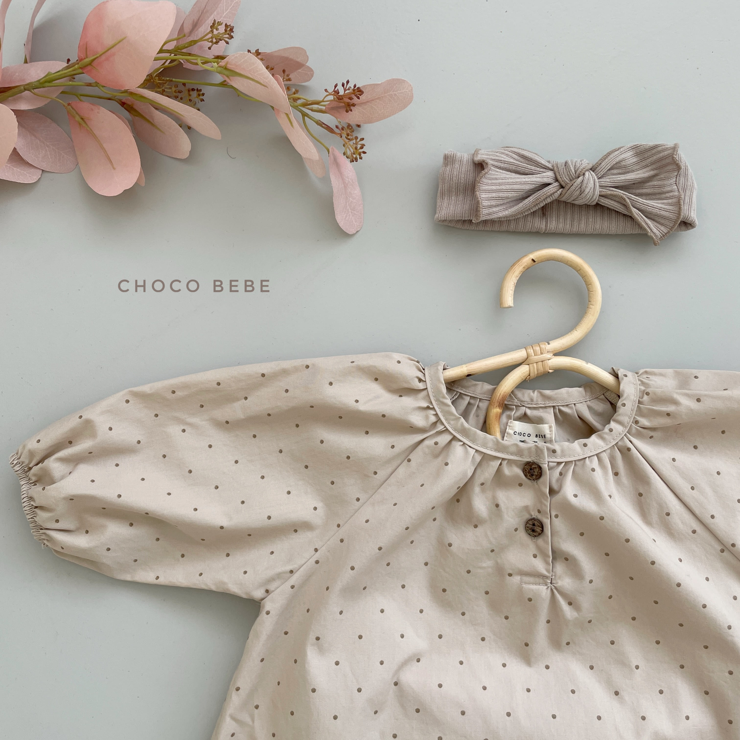 CHOCO BEBE - Korean Children Fashion - #Kfashion4kids - Dots Shirring Blouse Bodysuit