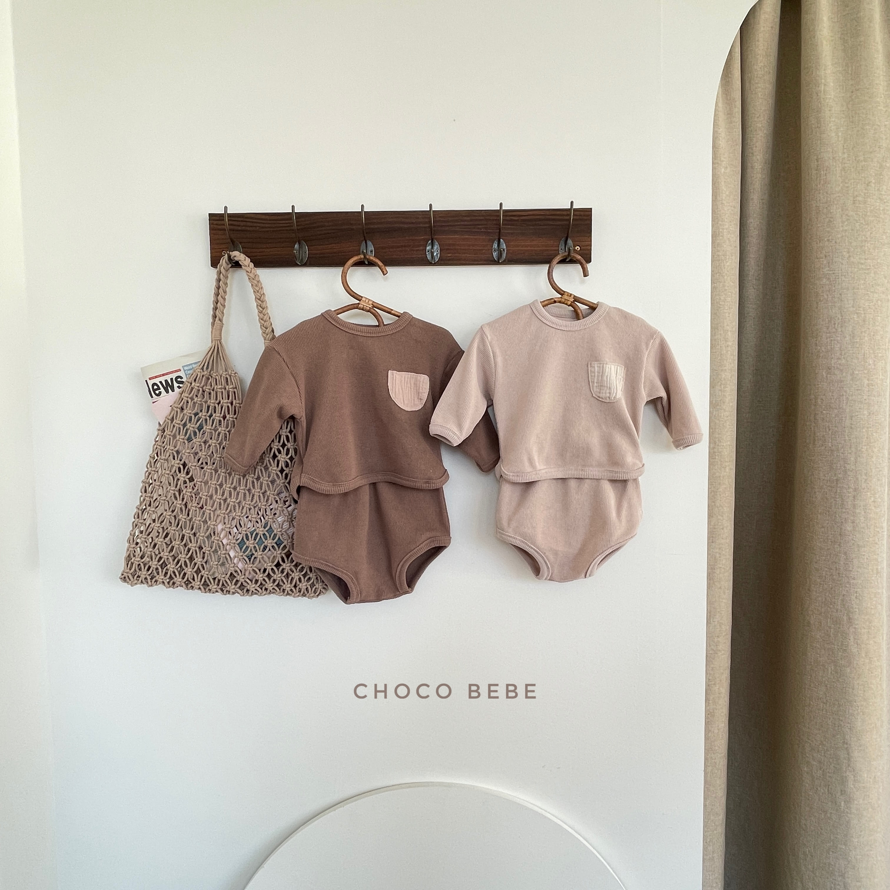 CHOCO BEBE - Korean Children Fashion - #Kfashion4kids - Waffle Pocket Top Bottom Set - 5