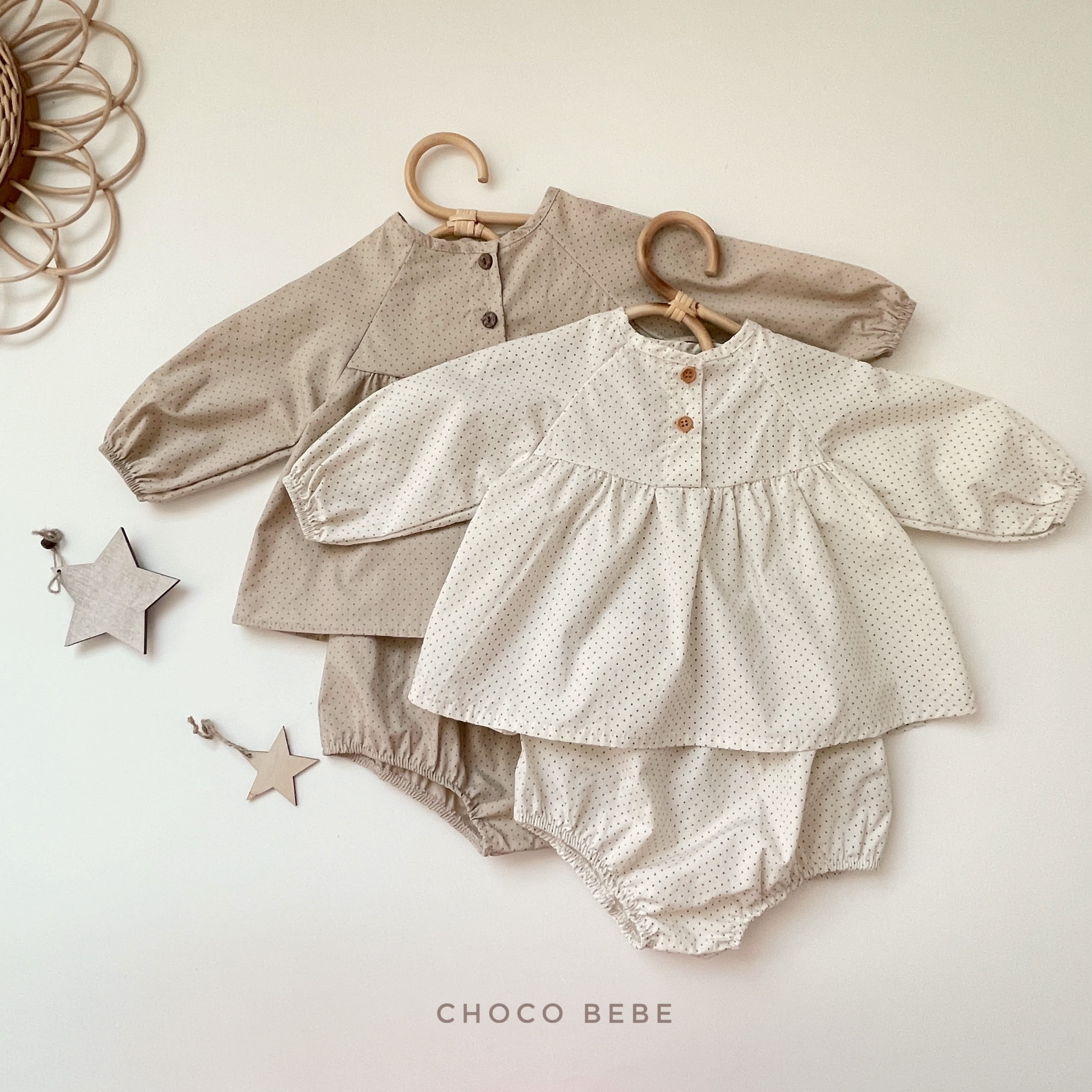 CHOCO BEBE - Korean Children Fashion - #Kfashion4kids - Dots Blouse Top Bottom Set