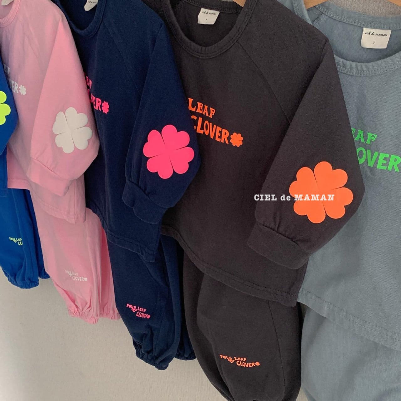 CIEL DE MAMAN - Korean Children Fashion - #Kfashion4kids - Clover Top Bottom Set - 10