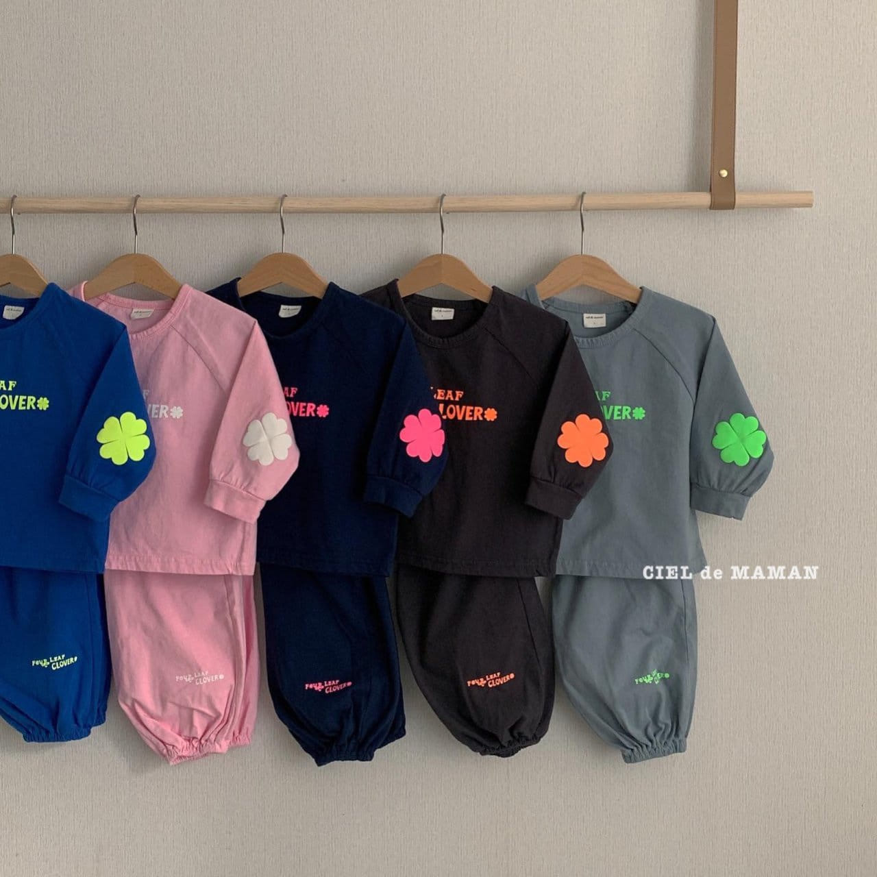 CIEL DE MAMAN - Korean Children Fashion - #Kfashion4kids - Clover Top Bottom Set - 2