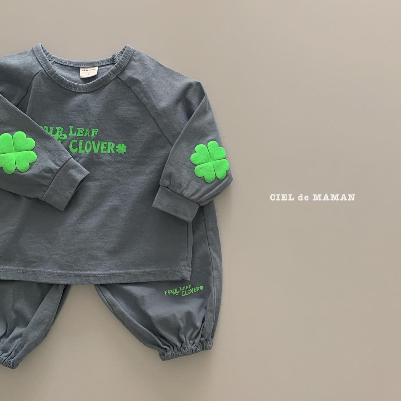CIEL DE MAMAN - Korean Children Fashion - #Kfashion4kids - Clover Top Bottom Set - 5