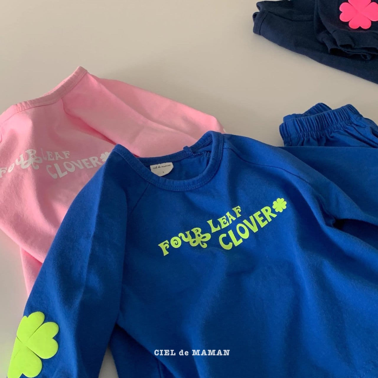 CIEL DE MAMAN - Korean Children Fashion - #Kfashion4kids - Clover Top Bottom Set - 8