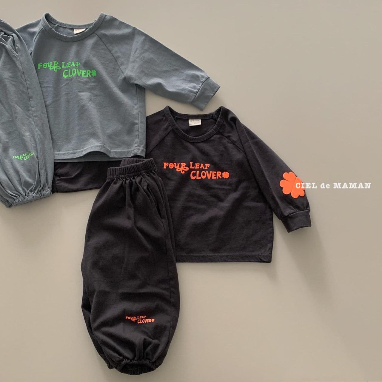 CIEL DE MAMAN - Korean Children Fashion - #Kfashion4kids - Clover Top Bottom Set - 9