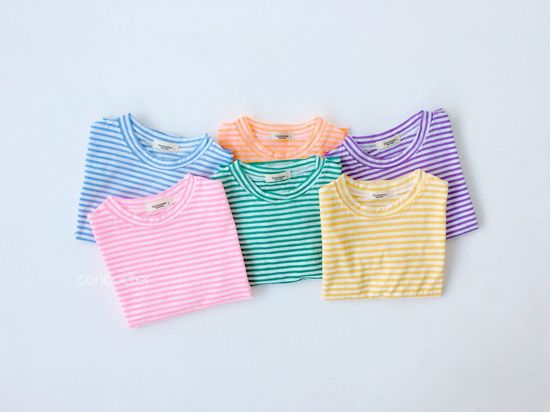 CONCOCTER - Korean Children Fashion - #Kfashion4kids - Bbom Bbom Stripes Twin Tee 1+1