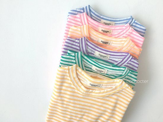 CONCOCTER - Korean Children Fashion - #Kfashion4kids - Bbom Bbom Stripes Twin Tee 1+1 - 3