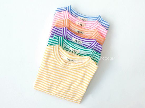 CONCOCTER - Korean Children Fashion - #Kfashion4kids - Bbom Bbom Stripes Twin Tee 1+1 - 4