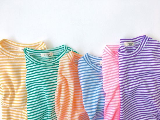 CONCOCTER - Korean Children Fashion - #Kfashion4kids - Bbom Bbom Stripes Twin Tee 1+1 - 5