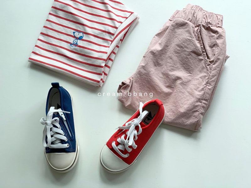 CREAM BBANG - Korean Children Fashion - #Kfashion4kids - Puppy Embroidery Stripes Tee - 6