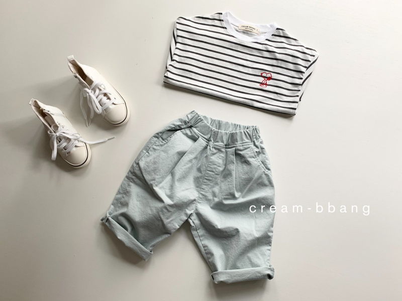 CREAM BBANG - Korean Children Fashion - #Kfashion4kids - Puppy Embroidery Stripes Tee - 7