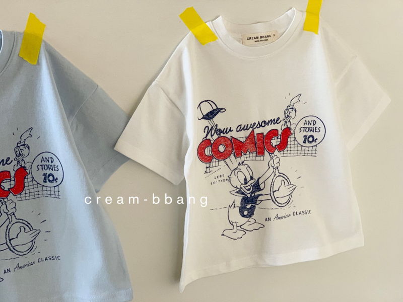 CREAM BBANG - Korean Children Fashion - #Kfashion4kids - Comics Short Sleeves Tee - 6