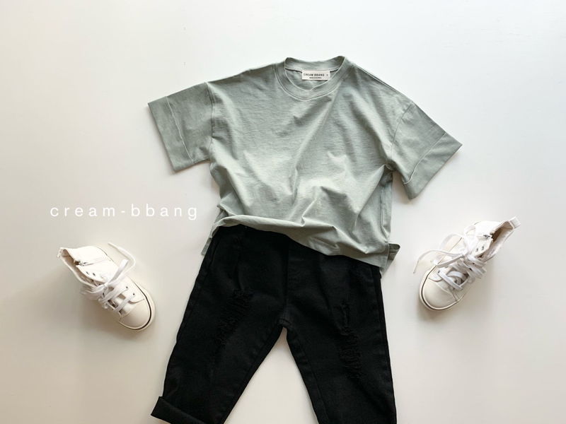 CREAM BBANG - Korean Children Fashion - #Kfashion4kids - Sleeve Roll-up Tee - 11