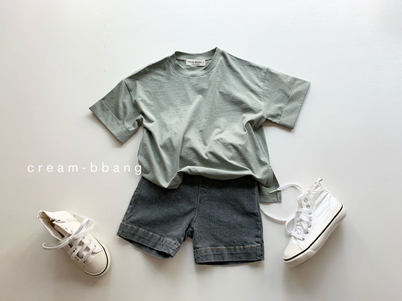 CREAM BBANG - Korean Children Fashion - #Kfashion4kids - Sleeve Roll-up Tee - 12