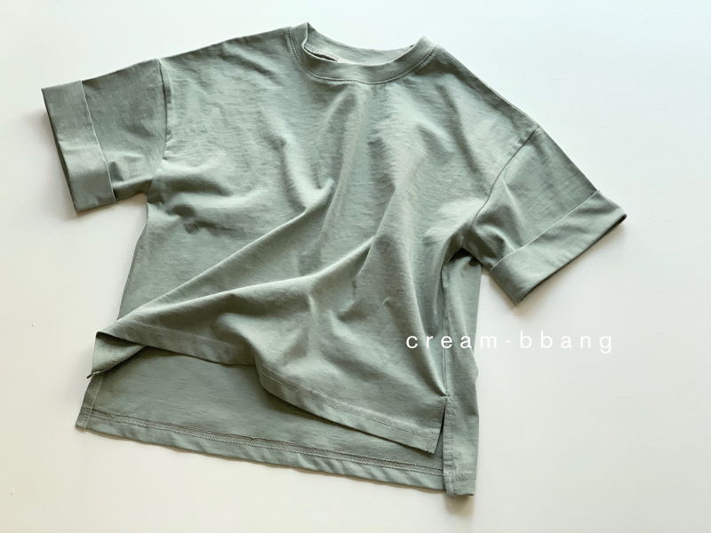 CREAM BBANG - Korean Children Fashion - #Kfashion4kids - Sleeve Roll-up Tee - 2