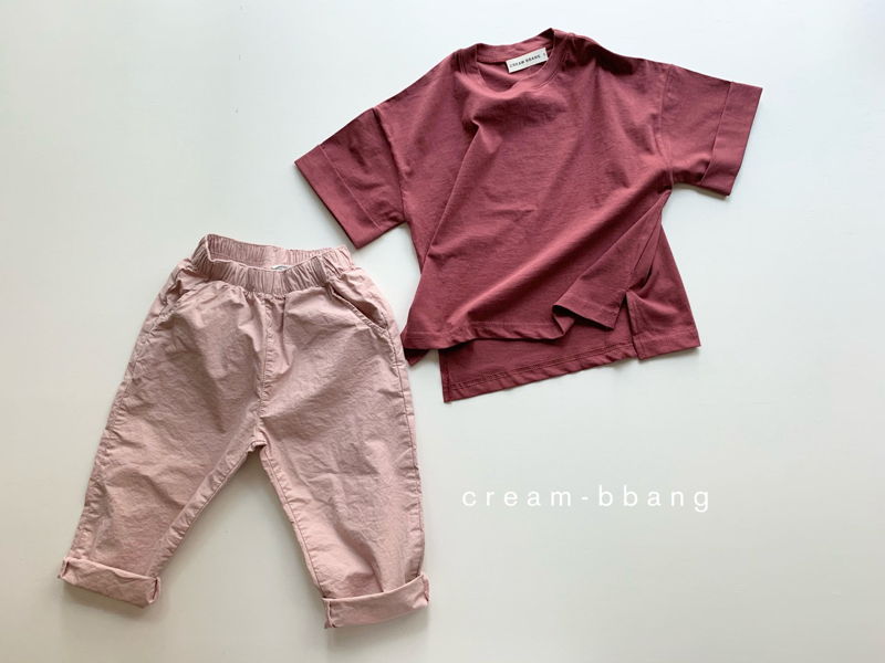 CREAM BBANG - Korean Children Fashion - #Kfashion4kids - Sleeve Roll-up Tee - 7