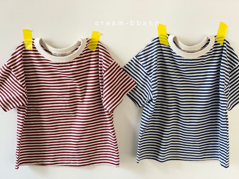 CREAM BBANG - Korean Children Fashion - #Kfashion4kids - Stripes Tee - 11