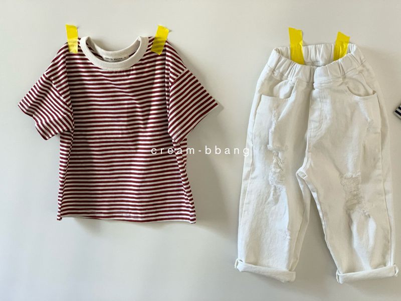 CREAM BBANG - Korean Children Fashion - #Kfashion4kids - Stripes Tee - 9