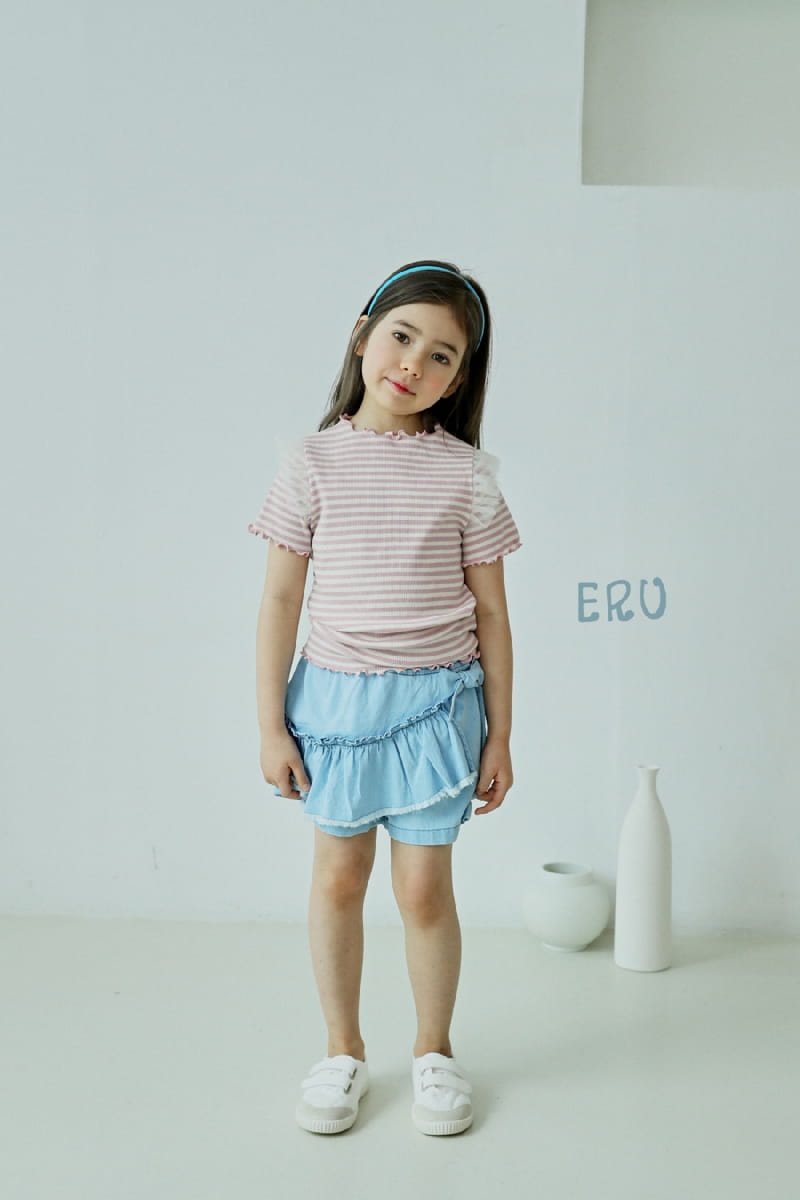 E.RU - Korean Children Fashion - #Kfashion4kids - Denim Frill Pants