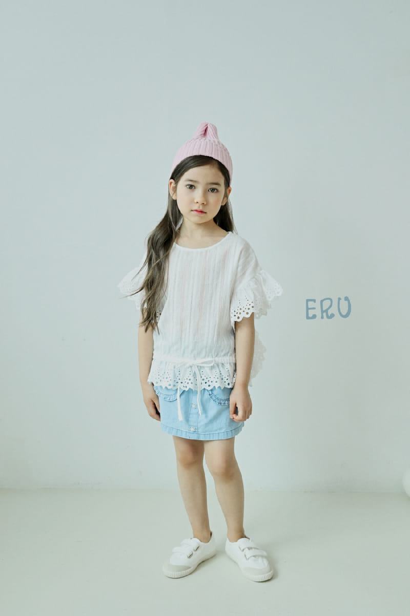 E.RU - Korean Children Fashion - #Kfashion4kids - Denim Lora Skirt Leggings - 2