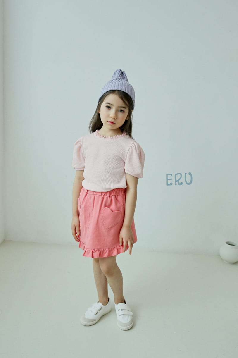 E.RU - Korean Children Fashion - #Kfashion4kids - Linen Heart Skirt Leggings - 8