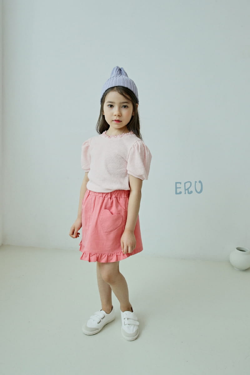 E.RU - Korean Children Fashion - #Kfashion4kids - Linen Heart Skirt Leggings - 9